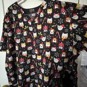 Christmas scrub/nurse top 5x!